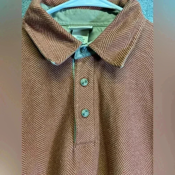 LL.Bean Men’s Rust Orange 3 Button Polo Shirt Size M‎ - Picture 2 of 9